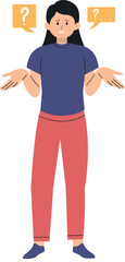 Illustration of Person Asking Question. Vector Character Design