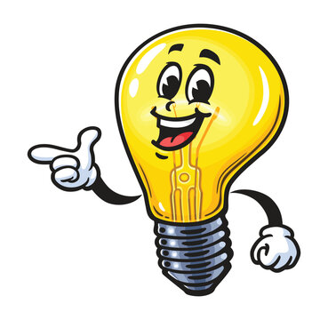 recommend clip art: Light Bulb with idea,   Cartoon Character Mascot Illustration Vector Clip-art Hand-drawn Logo Design 