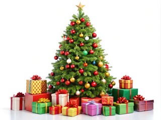 Christmas tree, presents, and festive cheer: a perfect holiday scene for New Year's parties.