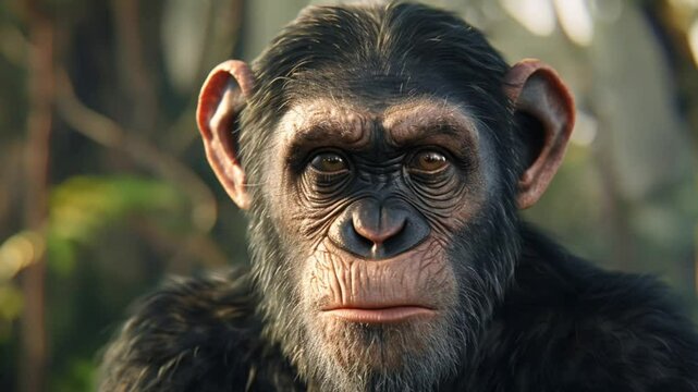angry chimpanzee face Video 4K