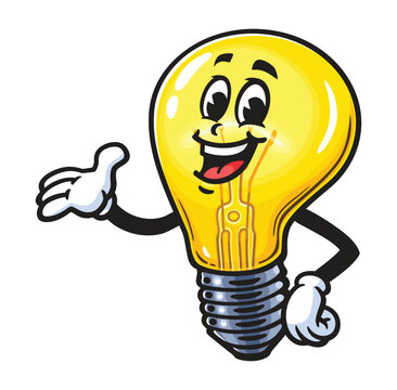 recommend clip art: Light Bulb Cartoon Character Mascot Illustration Vector Clip-art Hand-drawn Logo Design 