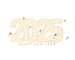 golden 2025 new year wishes banner design