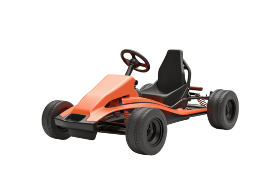 Racing Go-Kart with isolated on transparent background