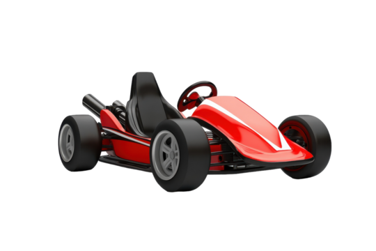 Electric Go-Kart with isolated on transparent background