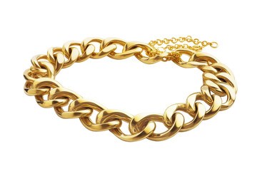Obraz premium Elegant Gold Necklace with Isolated Pendant with isolated on transparent background