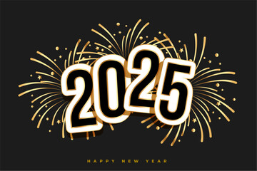 papercut style 2025 new year celebration background design
