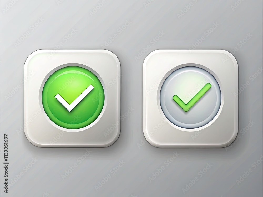 Poster downloadable round & square checkbox buttons; perfect digital graphic resources for your ui.