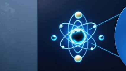 Glowing Atom Model Science Technology Abstract Background