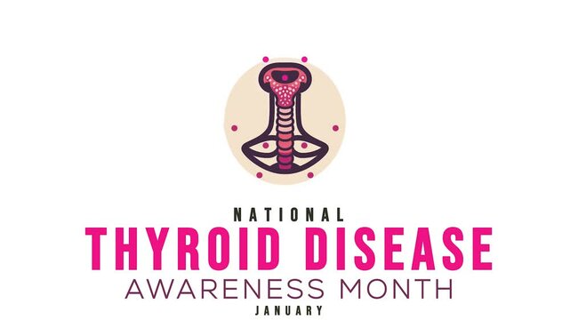 National Thyroid Disease awareness month. Thyroid Disease concept animation.