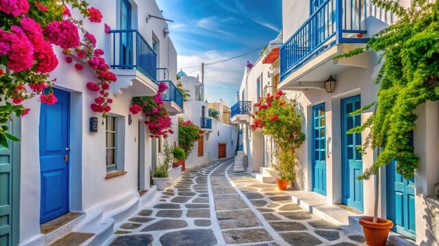Mykonos Island Greece Streets Traditional Architecture