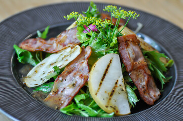 bacon salad or bacon and vegetable salad or pork salad