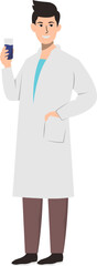 Obraz premium Pharmacist Staff Character Illustration in Cartoon Design and Shape. Isolated Vector