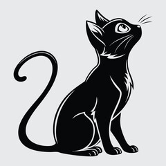 cat image silhouette vector art and illustration