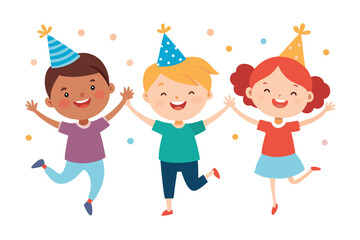 Fototapeta premium happy kids celebrating birthday