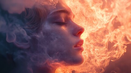 Fiery Soul: A Dreamlike Portrait of Female Empowerment