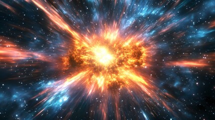 Fototapeta premium A Cosmic Explosion Illuminates The Vastness Of Space