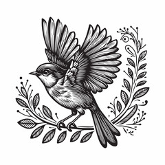 bird outline vector art black color.