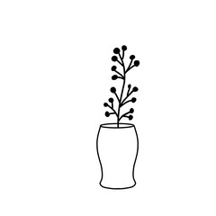 Flower in vase doodle illustration