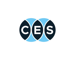 CES logo design vector template. CES