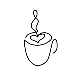 Coffee cup continuous line art