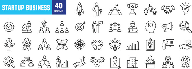 "Startup Business Line Icon: Minimalist Symbol of Innovation and Growth"