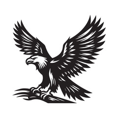 eagle silhouette vector style with white background.