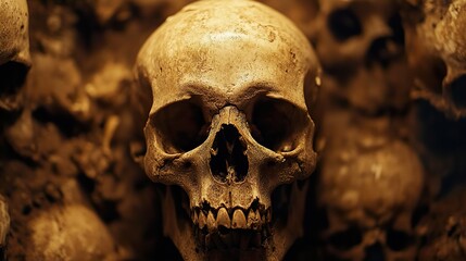 Human Skull and Bones: A Macabre Still Life