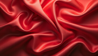 Obraz premium Red satin fabric with smooth texture for background or design concept 