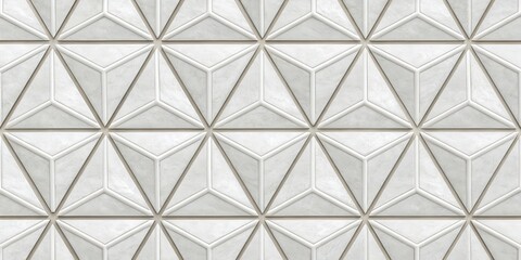 Abstract Seamless Pattern of Interlocking Triangles with Textured Surface