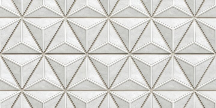 Abstract Seamless Pattern of Interlocking Triangles with Textured Surface