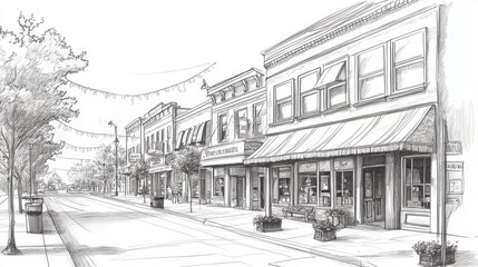 Artistic Rendering of Downtown Midwest Architecture 