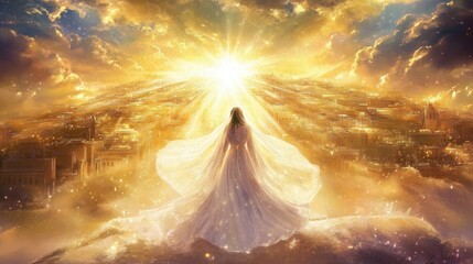Obraz premium Symbolic Christian artwork depicting the New Jerusalem.