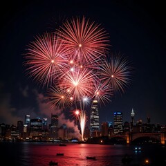 fireworks over the city