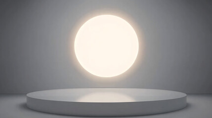 light bulb on the wall and a exhibit booth stand