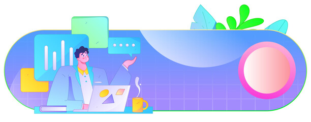 Communicate with consultants flat vector character concept operation hand drawn illustration
