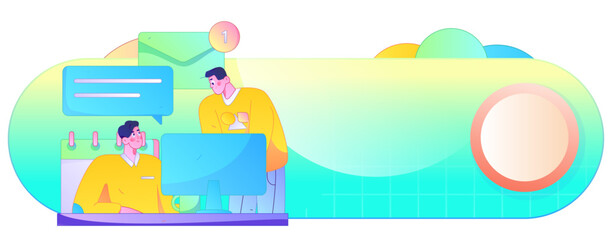 Communicate with consultants flat vector character concept operation hand drawn illustration
