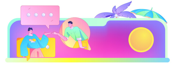 Communicate with consultants flat vector character concept operation hand drawn illustration
