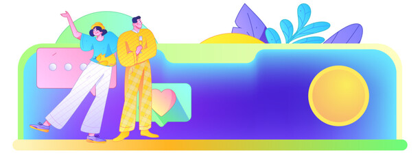 Communicate with consultants flat vector character concept operation hand drawn illustration
