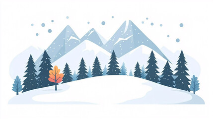 Fototapeta premium winter landscape with forest