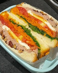 Flaky croissant sandwiches filled with fresh vegetables, deli meats, and creamy cheeses. A perfect balance of buttery layers and savory fillings for a satisfying meal or snack!
