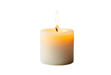 burning candle on a white background