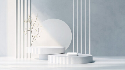 3d spotlight Exhibit stand/exhibition booth with columns