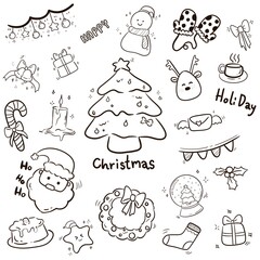 Doodle, wrapping paper, cloth, card, Christmas elements