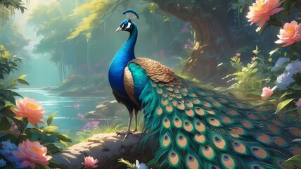 Fototapeta premium beautiful peacock