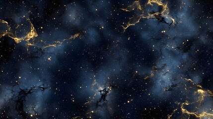 Fototapeta premium Celestial Nebula Golden Dust Starscape Cosmic