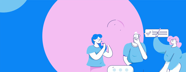 Communicate with consultants flat vector character concept operation hand drawn illustration
