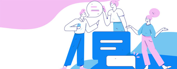 Communicate with consultants flat vector character concept operation hand drawn illustration
