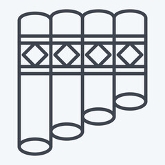 Icon Panpipe. related to Native American symbol. line style. design editable