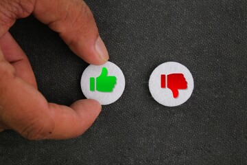 good and bad thumbs up. good and bad hand icons. Thump up and thump down. like and dislike....