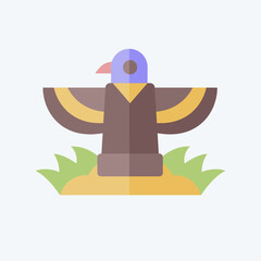 Icon Totem. related to Native American symbol. flat style. design editable